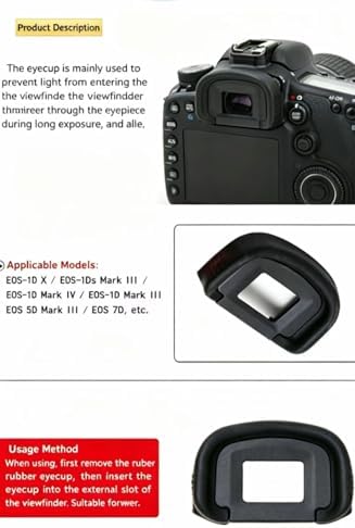 EG Eyecup Accessories are Compatible with Canon 5DS 5DSR 7D 7D2 1D3 1DX SLR Cameras to Protect the viewfinder Eyepiece - Image 2