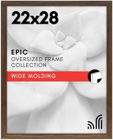 Americanflat 22x28 Poster Frame - Mahogany Engineered Wood with Polished Plexiglass - Wide Picture Frame for Vertical or Horizontal Wall Display - Epic Collection - Mahogany by Americanflat