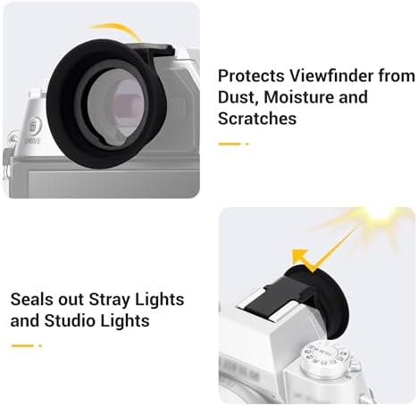 X-T50 Soft Rubber Eyecup, Extended Eyepiece Viewfinder Cover for Fuji XT50 - Image 2