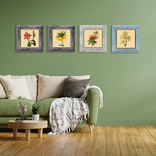 XUANLUO 5x5 Picture Frames Set of 4,Rustic Retro Photo Frame(Mix Color) - Image 5