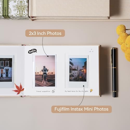 Instax Mini Photo Album with Writing Space, 56 Pockets, Green - Image 3