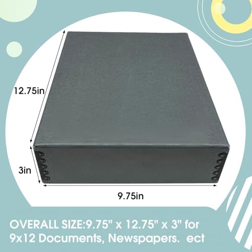 Golden State Art, Archival Storage Box, Gray, 9.75x12.75x3 Inch, Pack of 2 - Image 2