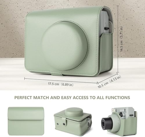 Fujifilm Instax Wide 400 Instant Camera (Sage Green) + INSTAX Wide Film (20 Exposures) + Shutter Accessories Bundle – Carrying Case, 80-Pocket Green Photo Album - Image 4