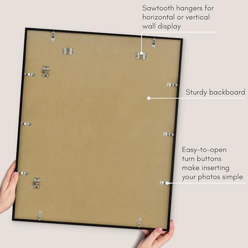 Americanflat 24x28 Poster Frame - Matted to 20x24 - Slim Molding - Black - Image 6