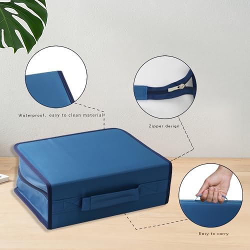 DVD Case CD Storage,256 Capacity CD Cases Holder DVD Storage Case Holders CD DVD Disc Case Storage Wallet Binder for Car Home Office Travel (256 Blue) - Image 5