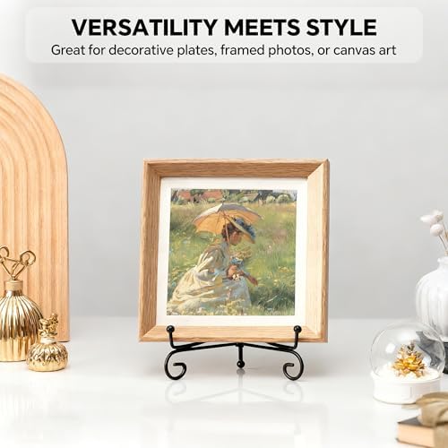 Artliving Plate Stands for Display, 6 Inch Black Iron Easel Plate Display Photo Holder Stand, Displays Picture Frames, Decorative Plates, Tablets and Art (4 pack) - Image 3