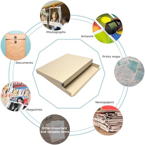 Lineco Museum Archival Storage Box, Drop Front, 11.75x15.25x1.5 in, Tan - Image 6