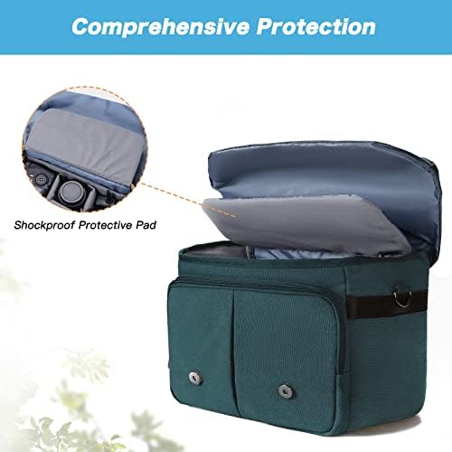 MOSISO Camera Case Crossbody Shoulder Messenger Photography Bag, Teal Green - Image 6