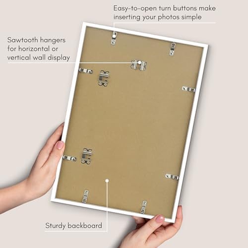 Americanflat 13x19 Poster Frame - Slim Molding - White - Image 6
