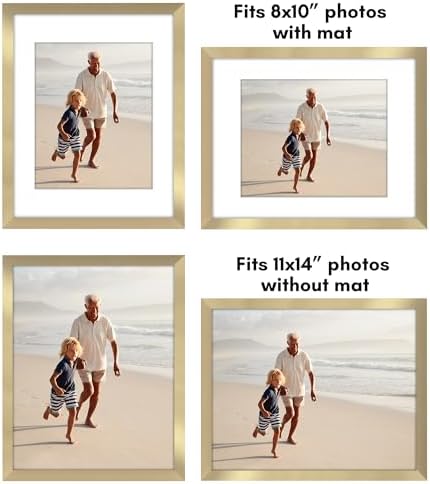 Americanflat 11x14 Picture Frame 2-Pack - Matted to 8x10 - Gold - Image 4