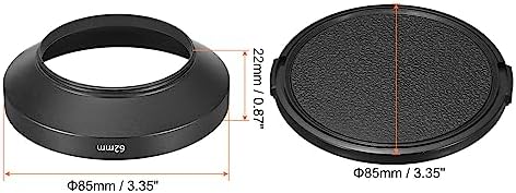 PATIKIL 62mm Lens Hood, Wide Angle Matte Surface Anti-Reflective Inside Hood with Cap and Cleaning Cloth for Camera Lens, Black for Nikon, for Fujifilm, for Pentax, for Leica - Image 2