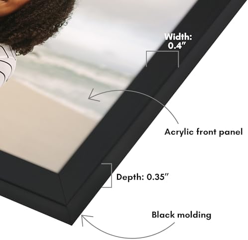 Americanflat 4x6 Magnetic Picture Frame for Refrigerator - Acrylic Panels with Strong Back Magnet - Magnetic Frames for Photos, Locker Decor, or Office Display - Black - Image 6