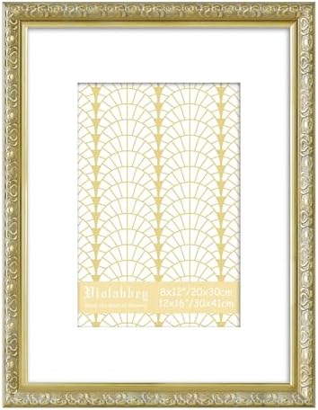 VIOLABBEY 12x16 Picture Frame Gold, Ornate Vintage Photo Frame by violabbey