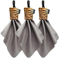SPUDZ Classic Microfiber Lens Cleaner – Clip-On Pouch, Washable – for Binoculars, Scopes, Glasses, Screens | Classic | Tiger, 6 x 6 Inch (3-Pack) by SPUDZ