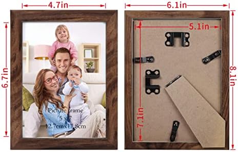 Giftgarden 5x7 Picture Frame Brown Set of 12, Multi Rustic Walnut Wood-Color 5 by 7 Photo Frames Bulk for Wall or Tabletop Display - Image 2
