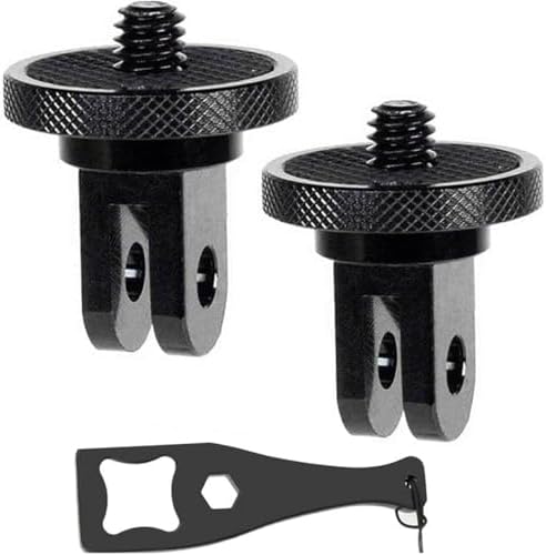 Aluminum Camera Tripod Adapter 1/4"-20 Conversion Adapter Mounts Compatible with Gopro Action Cameras Insta360 and Other Standard 1/4 Accessories, Quarter Inch Mount Adapter (Type AA) by duwuzest