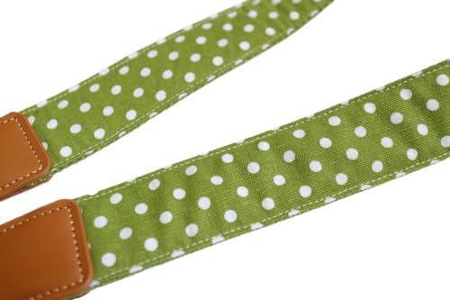 UNIKSTRAP Original Design Vintage & Fresh Style Green Polka Dot Adjustable Camera Strap, Neck Shoulder Belt Fit for Canon Nikon Sony Olympus Mirrorless & DSLR Camera etc. - Image 3