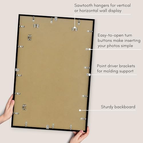Americanflat 22.375x34 Poster Frame - Slim Molding - Black - Image 6