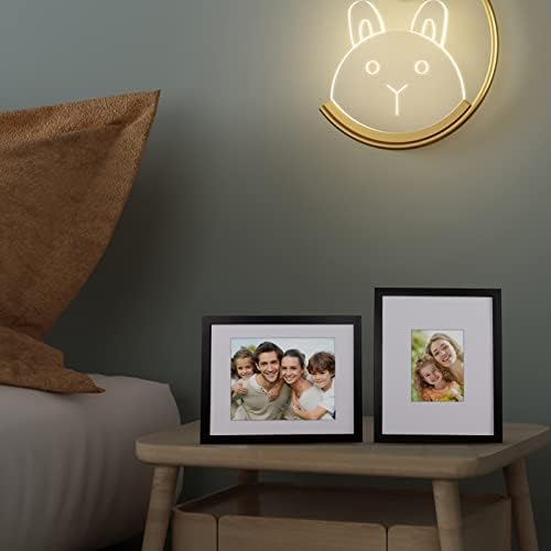 Egofine 11x14 Picture Frames Set of 4, Made of Solid Wood Covered by Plexiglass 5x7 and 8x10 with Mat or 11x14 without Mat, for Table Top Display and Wall Mounting Photo Frame Black - Image 7