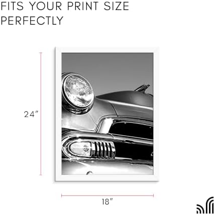 Americanflat 18x24 Poster Frame in White - Composite Wood with Polished Plexiglass - Horizontal and Vertical Formats for Wall with Included Hanging Hardware - Image 3