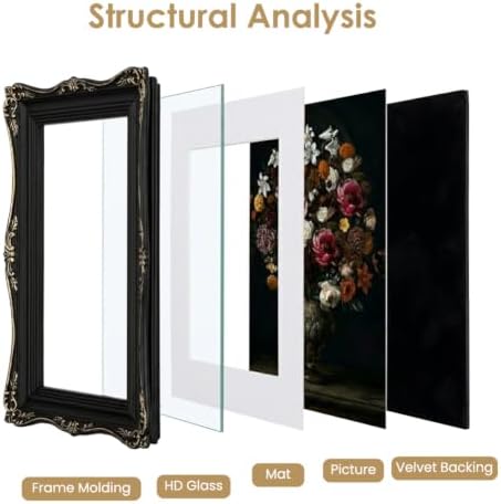 Black Vintage Picture Frame 5x7, Antique Ornate Photo Frame Décor - Image 4