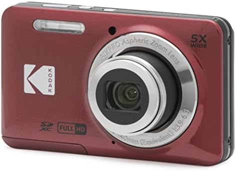 KODAK PIXPRO FZ55 16MP Compact Digital Camera, 5X Optical Zoom, Red by Unknown