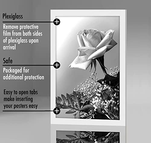 Americanflat 12x18 Poster Frame - White Engineered Wood with Polished Plexiglass - Wide Picture Frame for Vertical or Horizontal Wall Display - Epic Collection - White - Image 3