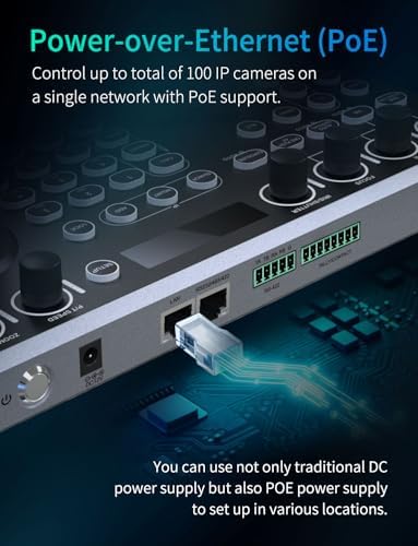 FEELWORLD KBC20N NDI PTZ Camera Joystick Controller, LCD Screen 4D Joystick Control Keyboard Support NDI PoE VISCA Pelco-D/P RS422 RS485 RS232 RJ45 for Church Live, Events, Live Streaming - Image 6