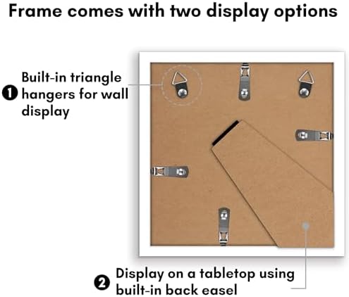 Americanflat 8x8 Picture Frame 2-Pack - Matted to 5x5 - White - Image 6