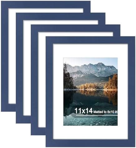 11x14 Picture Frame Set of 4 with Real Glass, Wall Mount by SZYUU