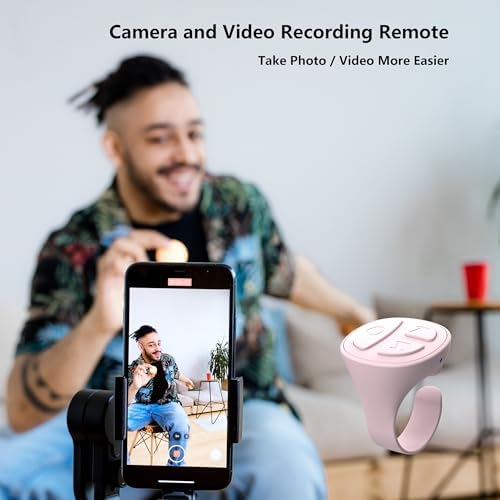 TikTok Scrolling Ring, Bluetooth Camera Remote Control, Scrolling Ring Remote for iPhone TIK Tok Facebook YouTube Instagram Android Phone, Auto Tapper for TikTok Live (Baby Pink) - Image 4