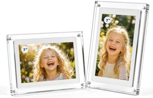 7 Inch Acrylic Video Picture Frame, 8GB Digital Video Frame with Sound and Loop Playback, No WiFi or App Needed, Desktop Display Gift for Family, Couples, Pets and Home Decor by Hakrdrdo-Giftideaforlove