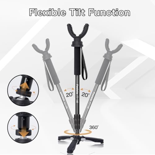 24"-64" Shooting Stick Monopod Hunting Tripod with 360° U Yoke Rest - Image 3
