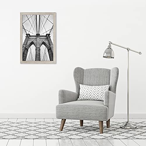 Americanflat 20x30 Poster Frame - Driftwood Engineered Wood with Polished Plexiglass - Wide Picture Frame for Vertical or Horizontal Wall Display - Epic Collection - Driftwood - Image 3