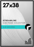 Americanflat 27x38 Poster Frame - Slim Molding - Black by Americanflat