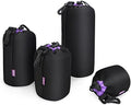 CADeN Lens Pouch Set 4 Pack Replacement Compatible for Canon, Nikon, Sony, Pentax, Olympus (Small, Medium, Large, X Large) Camera Lens Case Bag Thick Protective Neoprene Pouch Soft Plush for DSLR Lens by CADeN