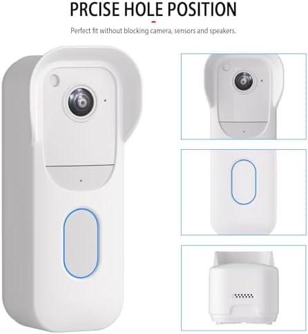 Blink Doorbell Camera Cover - Weatherproof Silicone Protective Case with Brim for for Blink Video Doorbell 2025 New Model (2nd Gen), Full Protection, Easy Installation (White) - Image 5