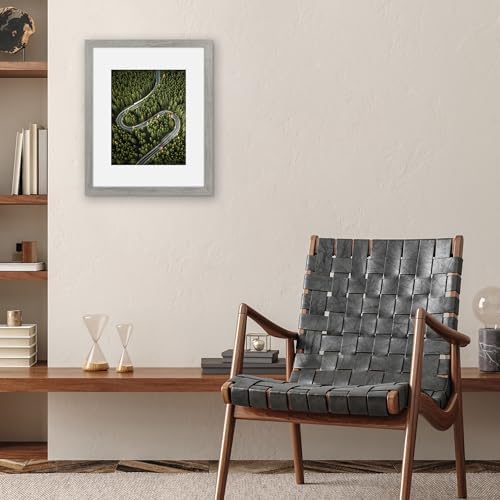 Americanflat 16x20 Poster Frame - Matted to 11x14 - Grey Wood - Image 4