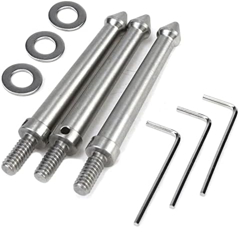 3 Pcs 1/4 Inch Stainless Steel Tripod Spike Mount Adapter (80mm) by Pastlla