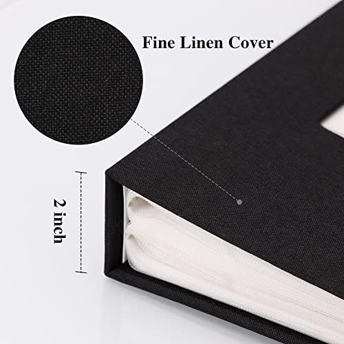 Vienrose 4x6 Photo Album,300 Pockets,Linen Cover with Window,Black - Image 4