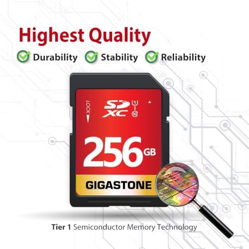 GIGASTONE 256GB SD Card UHS-I U1 Class 10 SDXC Memory Card High Speed Full HD Video Speed up to 80MB/s Nikon Sony Pentax Kodak Olympus Panasonic Digital Camera, with 1 mini case - Image 6