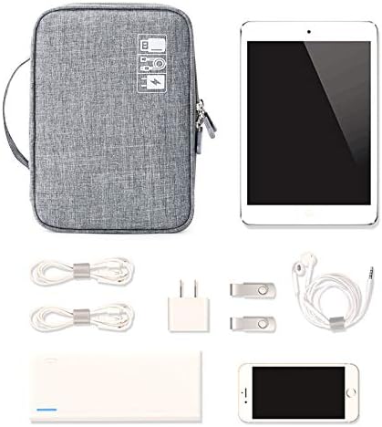 Lanola Travel Cable Organizer Bag, Electronic Accessories Case Portable Double Layer Cable Storage Bag for Cord, Charger, Flash Drive, Phone, SD Card,Personal Items - (Grey) - Image 6