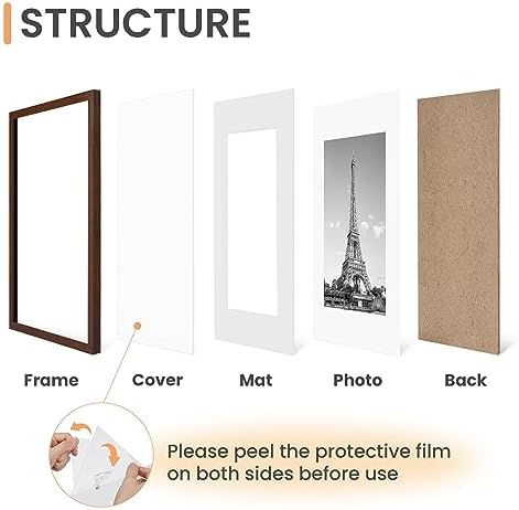 upsimples 16x20 Picture Frame, Gallery Wall Frames Set of 5, Brown - Image 3