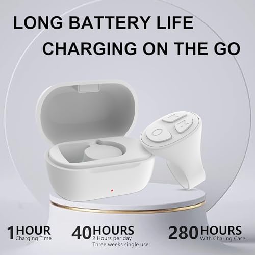 TikTok Scrolling Ring, Bluetooth Camera Remote Control, Scrolling Ring Remote for iPhone TIK Tok Facebook YouTube Instagram Android Phone, Auto Tapper for TikTok Live (White) - Image 5