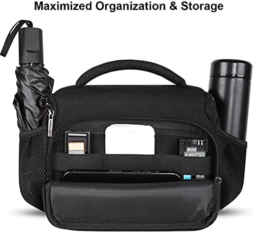 DOMISO Camera Bag Case Waterproof Anti-Shock Shoulder Bag, Black - Image 4