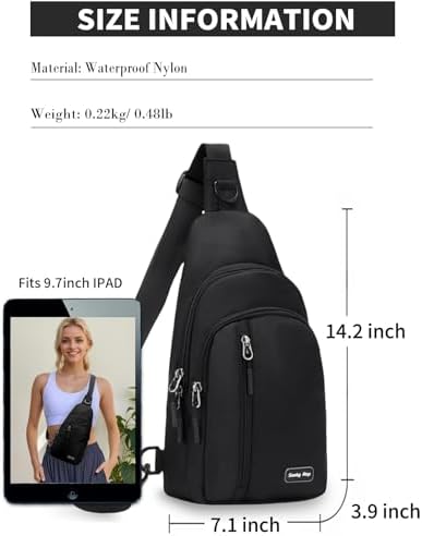 Seoky Rop Small Sling Bag Crossbody for Men Women One Strap Shoulder Cross Body Bag Sling Backpack for Travel - Image 3
