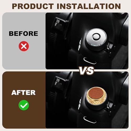 2Pcs Shutter Button (Light Brown/Red) - Upscale Delicate, Camera Soft Release Button Brass Threaded Soft Release, for Fuji - Image 4