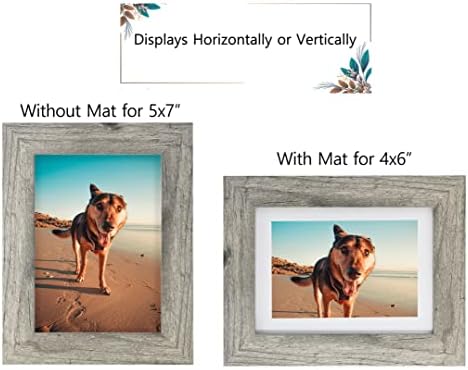 Califortree Grey 5x7 Picture Frame - Display Photos 4x6 with Mat or 5x7 Without Mat, Wall Mounting or Tabletop Display - Set of 2 - Image 3