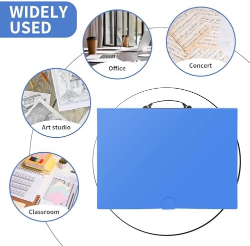 JJRING 16x22 Art Portfolio Folder Binder with Handle, 40 Pocket, Blue - Image 6