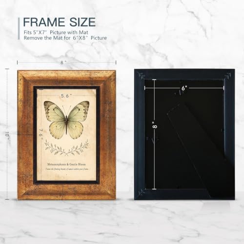 XUANLUO 6x8 Picture Frames Set of 4,Rustic Retro Photo Frame(Mix Color) - Image 2